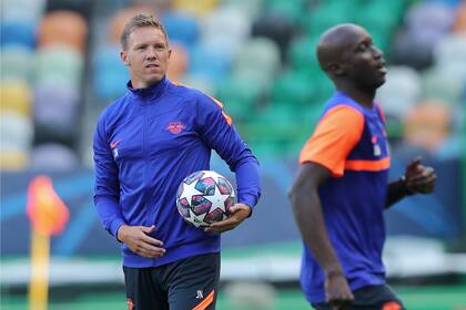 Champions League. Entrenamiento RB Leipzig - Estadio Jose Alvalade, Lisboa, Portugal - 12 de agosto de 2020 El entrenador del RB Leipzig Julian Nagelsmann durante el entrenamiento.