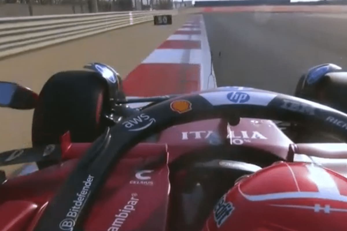 Charles Leclerc perdió el espejo izquierdo de su Ferrari en una recta en la tercera práctica del GP de Bahréin de Fórmula 1