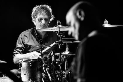 Charly Alberti y Zeta Bosio en uno de los ensayos para la gira Gracias Totales