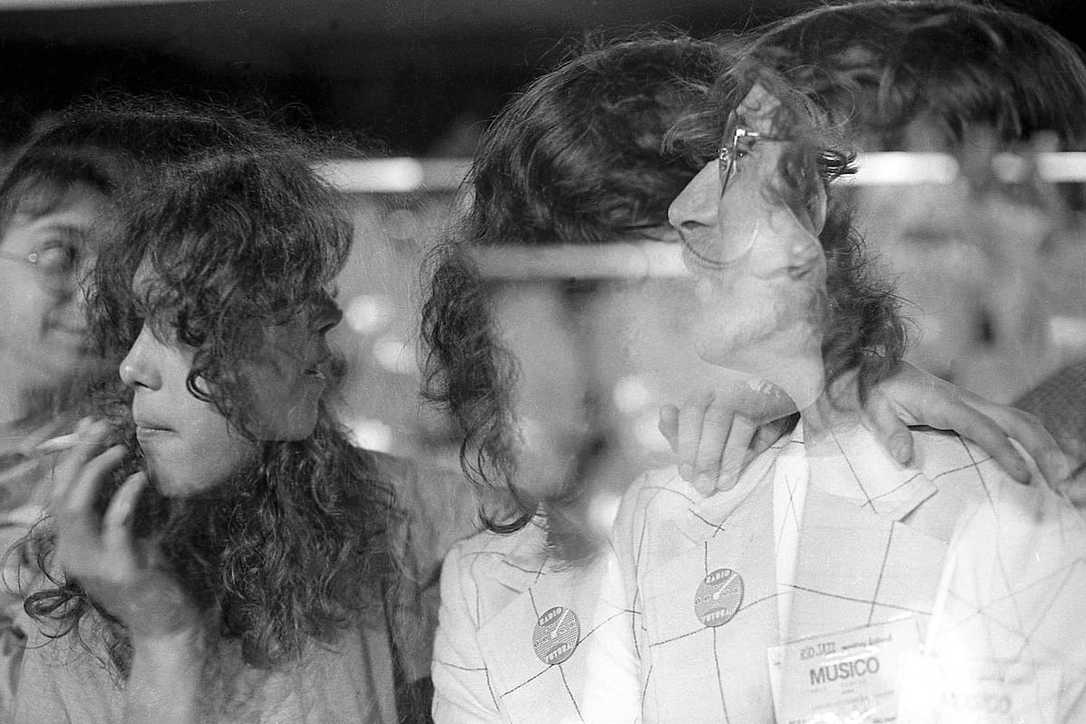 Charly García, en el Festival de Río de Janeiro, retratado por Julie Méndez Ezcurra en agosto de 1980