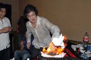 Charly García en uno de sus emblemáticos festejos de cumpleaños