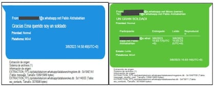 Chat investigado en la causa Andis, atribuido a Pablo Atchabahian y a Emmanuel Kovalivker, una de las autoridades de Suizo Argentina