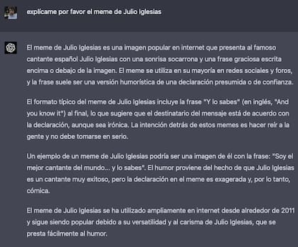 ChatGPT intenta explicar los memes de Julio Iglesias