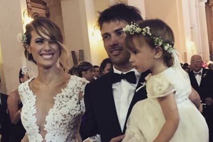 Chechu Bonelli en el día de su casamiento con Cvitanich