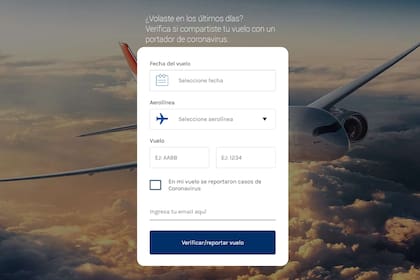 Check My Virus Risk es un sitio hecho por argentinos que indica si en un vuelo específico hay algún caso reportado de contagio de coronavirus