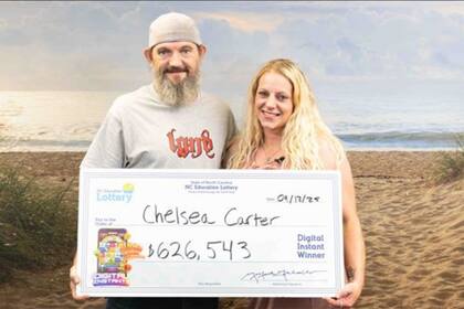 Chelsea Carter, de Ocean Isle Beach, apostó US$10 y acertó el jackpot en plena madrugada