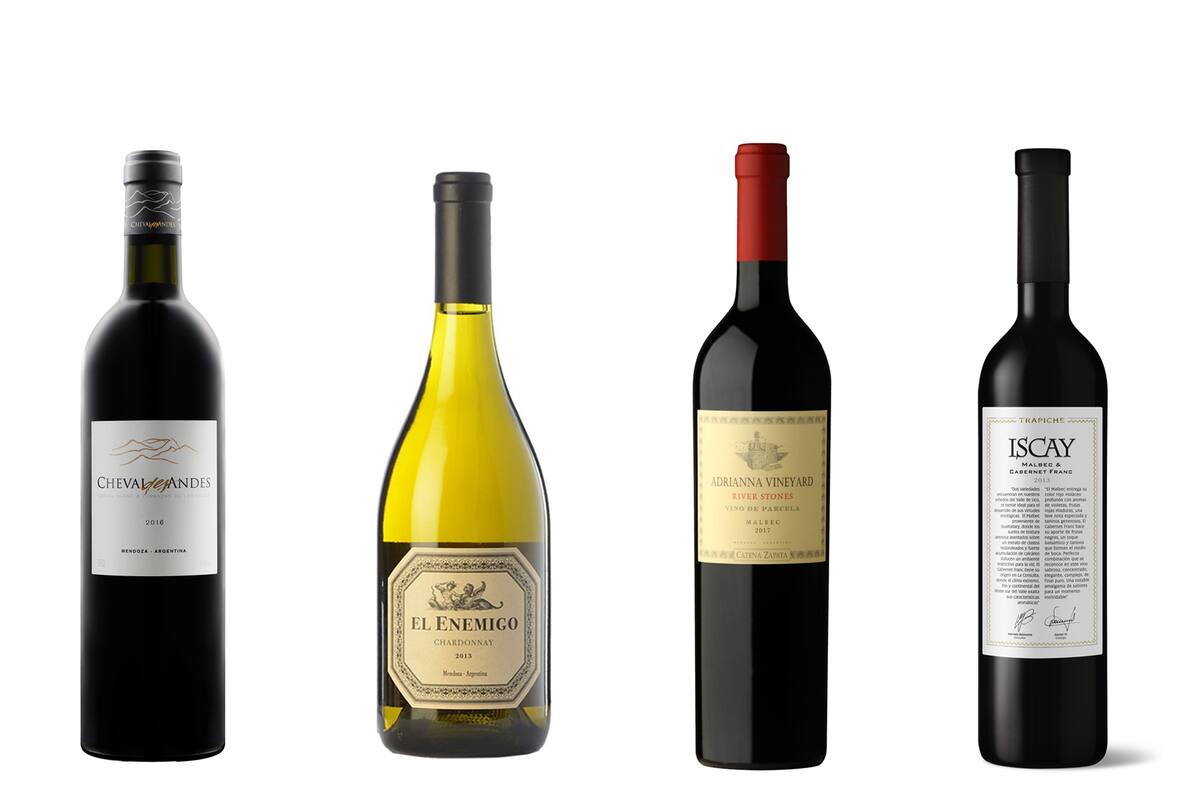 Cheval des Andes; El Enemigo Chardonnay; Adrianna Vineyard River Stones Malbec e Iscay Malbec Cabernet Franc