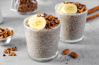 Chía pudding con frutas y granola