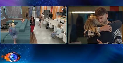 Chiara y Lourdes, de un lado, efusivas por la salida de Martina; del otro, Tato abraza a Lucía