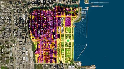 Chicago, en el estado de Illinois en Estados Unidos de se utilizó como modelo para estudiar cómo afecta el cambio climático subterráneo al suelo y cimiento de los edificios