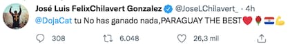 Chilavert arremetió contra Doja Cat por sus declaraciones