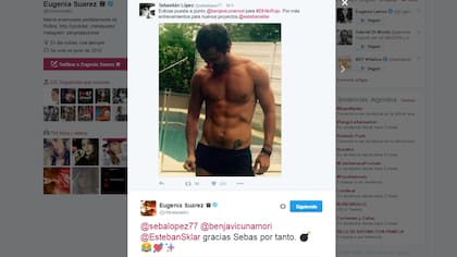 El pícaro mensaje de la China Suárez sobre el cuerpo de su novio, Benjamín Vicuña