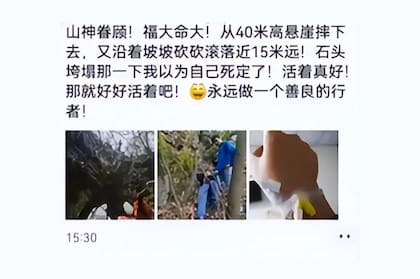 El testimonio del turista en China que cayó de un acantilado
