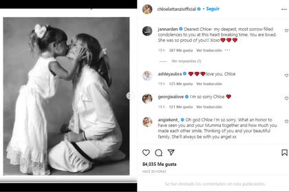 Chloe Lattanz, la hija de la cantante, le hizo una tierna despedida en las redes (Foto: Instagram @chloelattanziofficial)