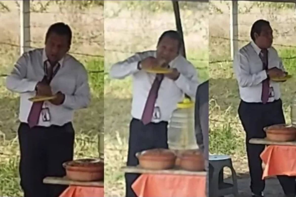 Chofer se detiene a comer su almuerzo: las críticas en las redes