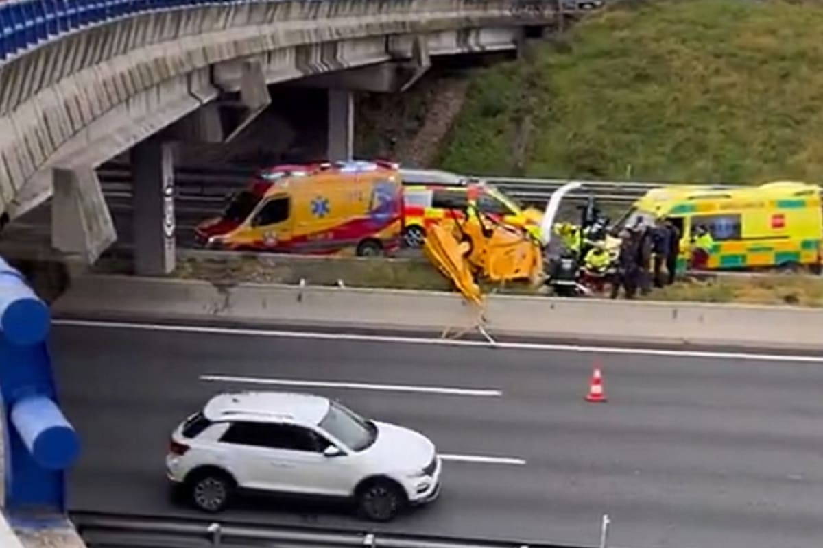 Choque de un helicóptero en Madrid