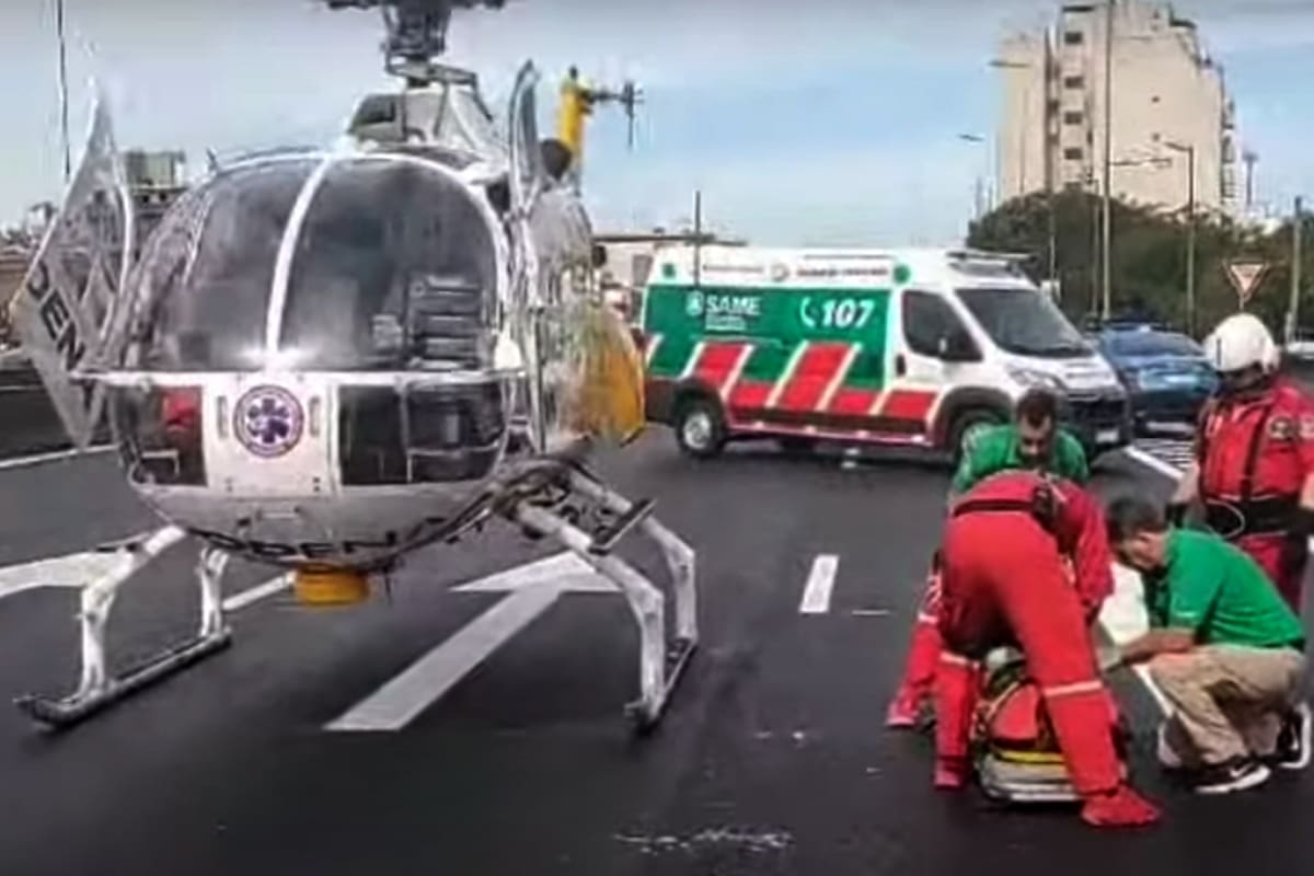 Choque múltiple en la autopista 25 de Mayo, hay 10 heridos