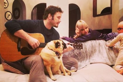 Chris junto a su exesposa Anna Faris, y su hijo Jack, en otras épocas