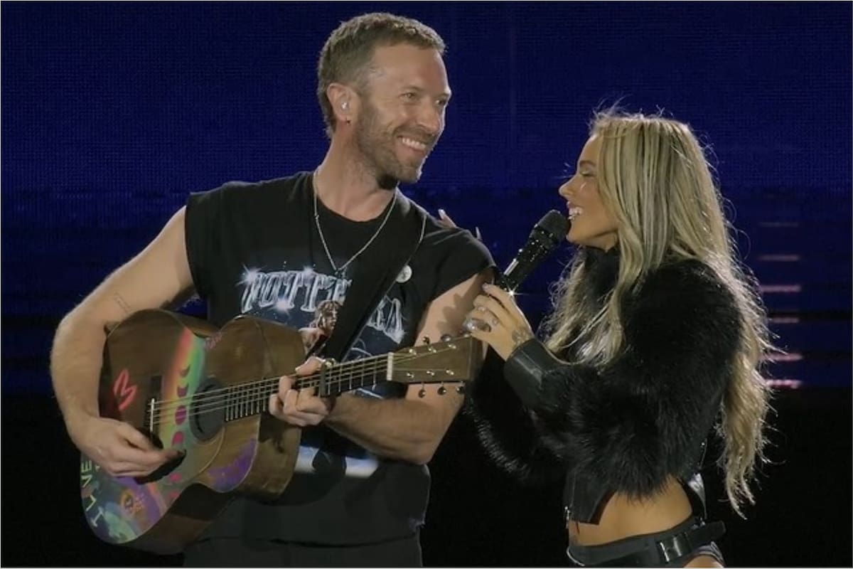 Chris Martin cantó dos temas junto a Tini en Tecnópolis
