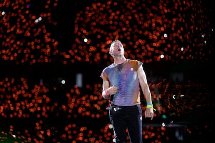 Chris Martin, durante los recitales de Coldplay en River