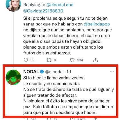 Christian Nodal respondió en Twitter a las críticas tras filtrar el chat con Belinda (Crédito: Instagram/@despiertaamérica)