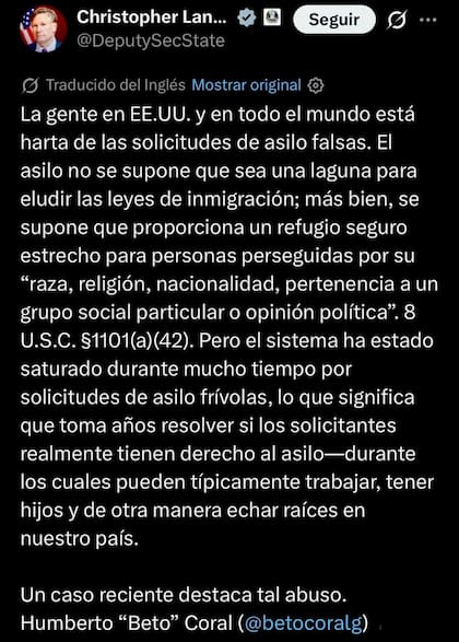 Christopher Landau apuntó contra Beto Coral en redes sociales