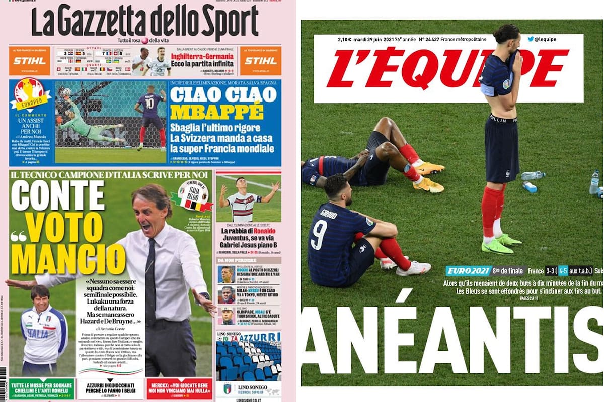 "Ciao, ciao", despidió La Gazzetta dello Sport a Mbappé; L'Equipe, el periódico deportivo francés, eligió describir una sensación: "Aniquilados".