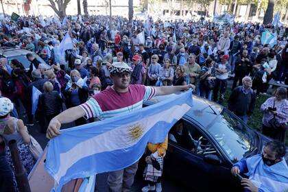 Cientos de banderas en la marcha del campo