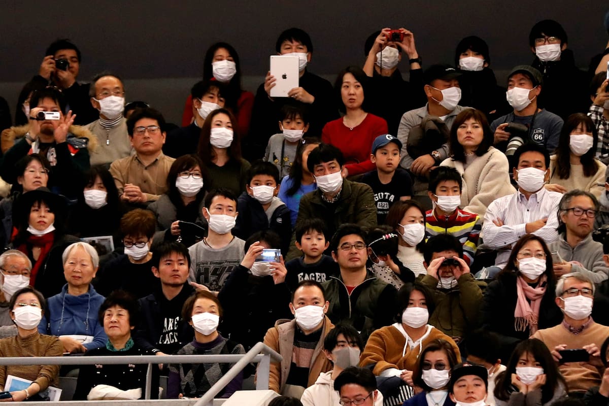 Cientos de espectadores usaron barbijos durante la ceremonia de apertura del Coliseo Ariake, que será sede del vóleibol y el básquet en Tokio