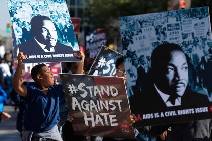 Cientos de miles de personas se desplegaron en distintos puntos de Estados Unidos para conmemorar a Martín Luther King Jr.