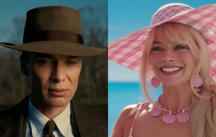 Cillian Murphy como J. Robert Oppenheimer y Margot Robbie como Barbie Estereotípica