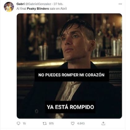 Cillian Murphy, el actor que da vida a Thomas Shelby, también fue el protagonista de numerosos memes en el contexto de la conmoción de las redes por el estreno de la sexta temporada de Peaky Blinders