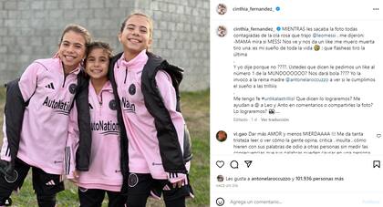 Cinthia Fernández invocó a Antonela Roccuzzo y le pidió una intervención para que Leo Messi reaccione a la imagen de sus hijas