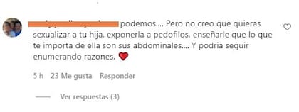 Cinthia Fernández recibió una lluvia de críticas tras subir una foto de su hija menor