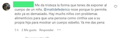 Cinthia Fernández recibió una lluvia de críticas tras subir una foto de su hija menor