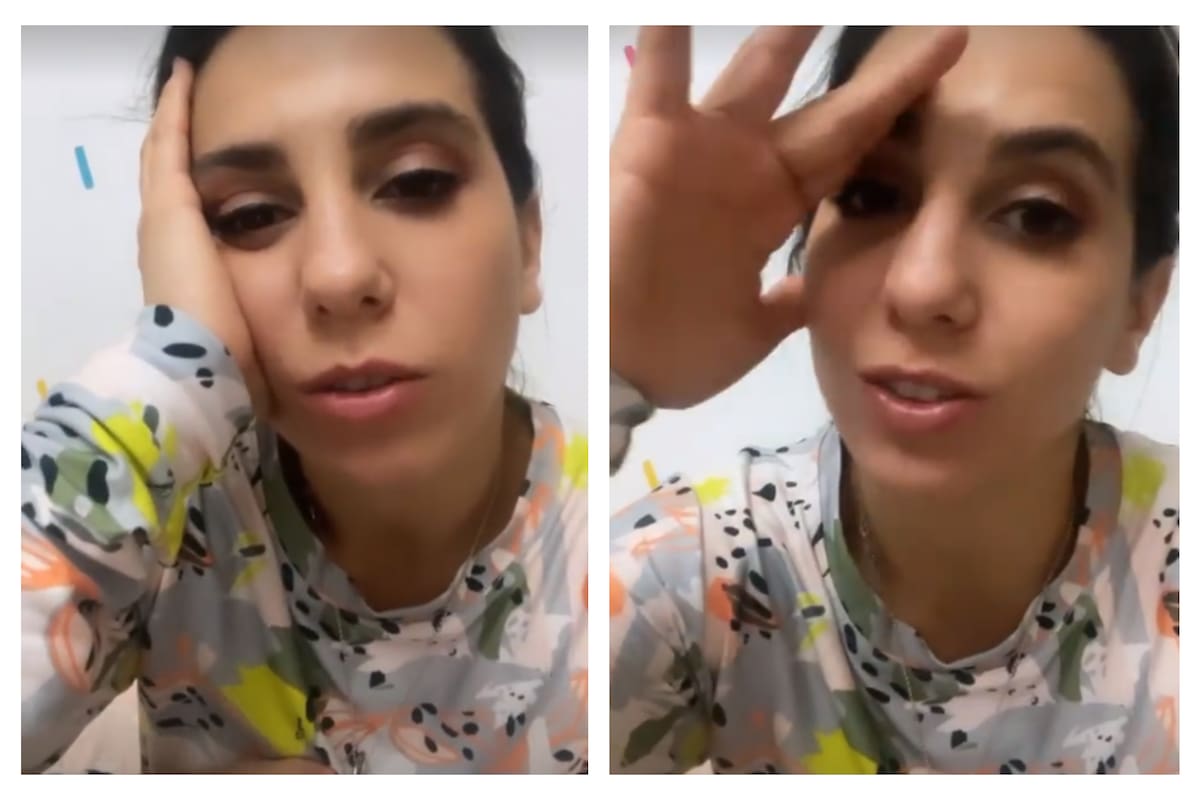 Cinthia Fernández se mostró agotada por la noche que le tocó pasar con sus hijas Charis, Bella y Francesca