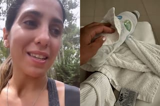 Cinthia Fernández se fue de vacaciones con sus hijas y sufrió un accidente en un juego