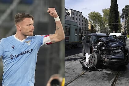 Ciro Immobile, capitán de la Lazio, chocó su camioneta con un tranvía