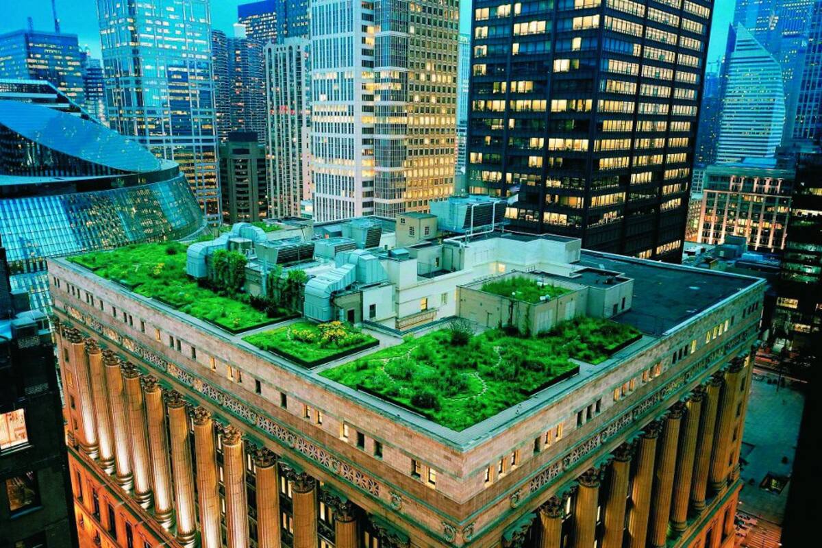 Ciudad jardín. Los expertos creen que las terrazas verdes - como ésta, en el City Hall de Chicago- brindan calidad ambiental, sonora y visual