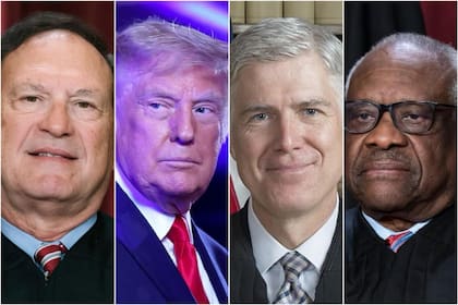 Clarence Thomas, Samuel Alito y Neil Gorsuch, los aliados de Donald Trump en la Corte Suprema
