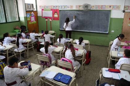 Clase en una escuela en Santiago del Estero