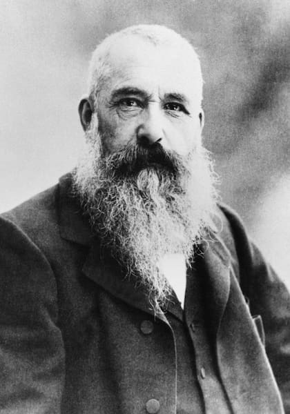 Claude Monet en 1901 en el Giverny. Fotografía de Gaspard Felix Nadar. El pintor impresionista de 60 años seguiría trabajando otras dos décadas con su serie Nenúfares