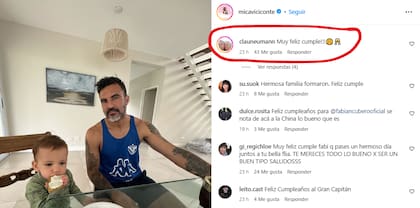 Claudia Neumann, la madre de Nicole, felicitó a Fabián Cubero por su cumpleaños