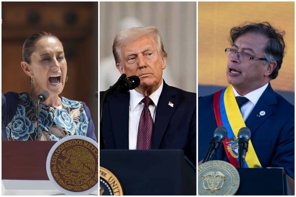 Claudia Sheinbaum, Donald Trump y Gustavo Petro (Foto: AP/Canva).