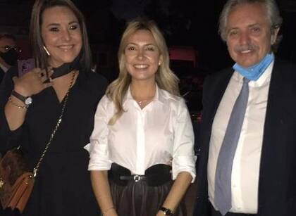 Claudia Silvero, junto a la primera dama Fabiola Yañez y el presidente Alberto Fernández
