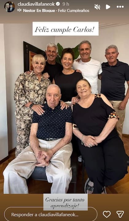 Claudia Villafañe formó parte del festejo de cumpleaños de Bilardo