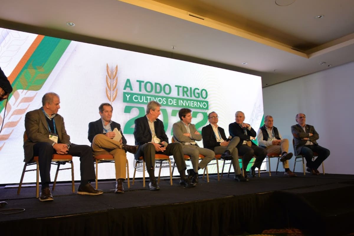 Claudio Dunan (Bioceres), Obdulio San Martín (Inase), José Martins (Bolsa de Cereales), Diego Cifarelli (FAIM), Gustavo Idígoras (Ciara-CEC), Ernesto Crinigan (Centro de Corredores de Cereales), Fernando Rivara (Acopiadores) y Jorge Chemes (CRA)