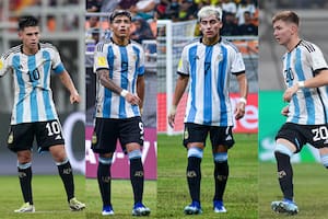 Claudio Echeverri, Agustín Ruberto, Ian Subiabre y Franco Mastantuono, futbolistas ofensivos de River que le dan vuelo a la selección Sub 17 en el Mundial de Indonesia