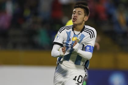 Claudio Echeverri fue el goleador de la selección argentina en el Sudamericano Sub 17