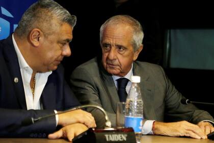 Claudio Tapia, presidente de AFA, y Rodolfo D´Onofrio, al mando de River